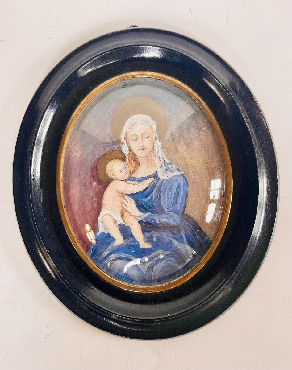 Watercolor Of The Virgin And Child Jesus -photo-3